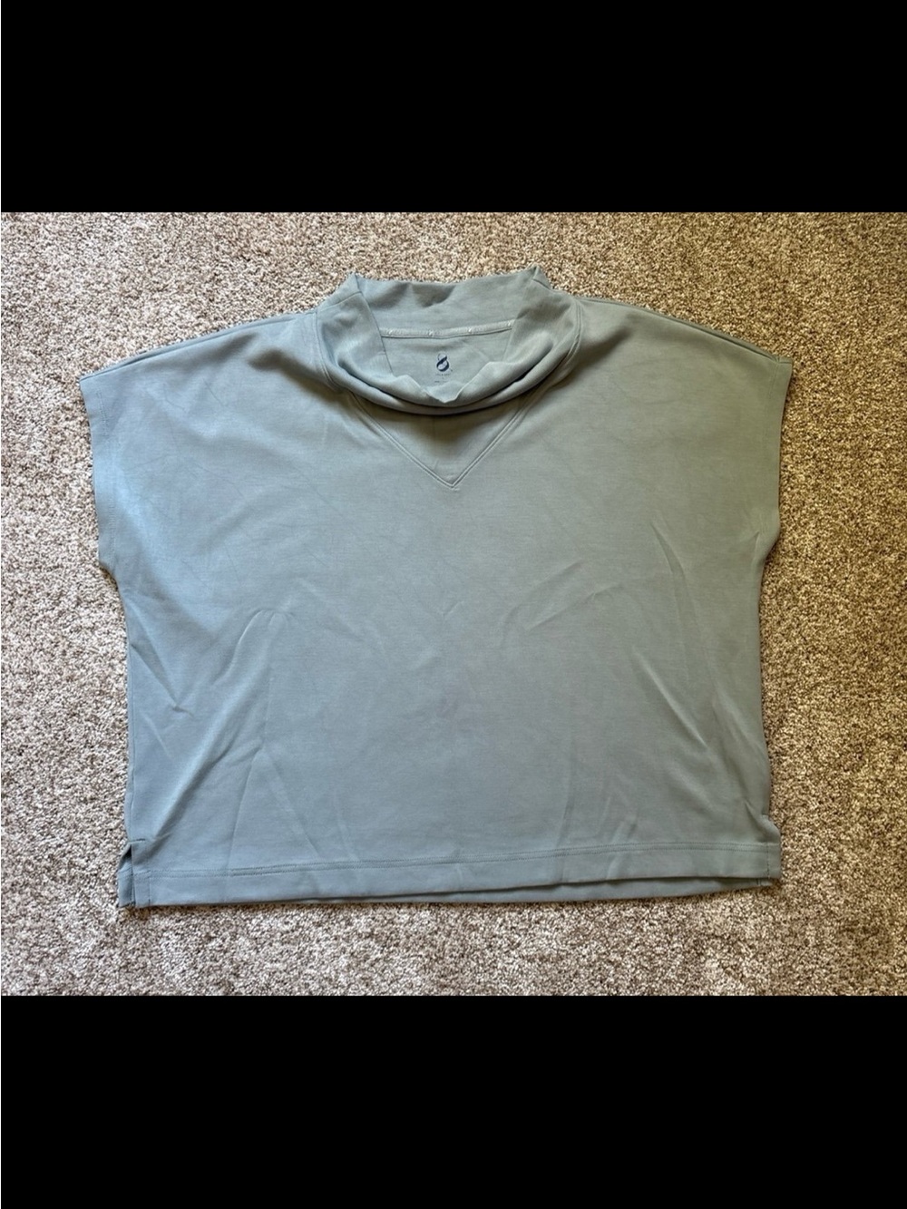 Lou & Grey Light Sage Boxy Turtleneck Top